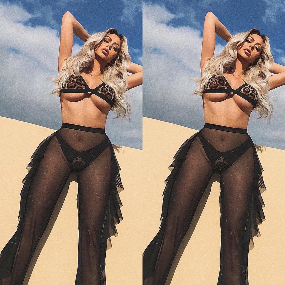 See Through Black Cover Up Pant - Picture 3 of 6